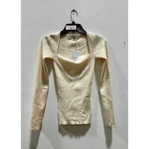 Pistola Women Taryn Ivory Ribbed Long Sleeve Top